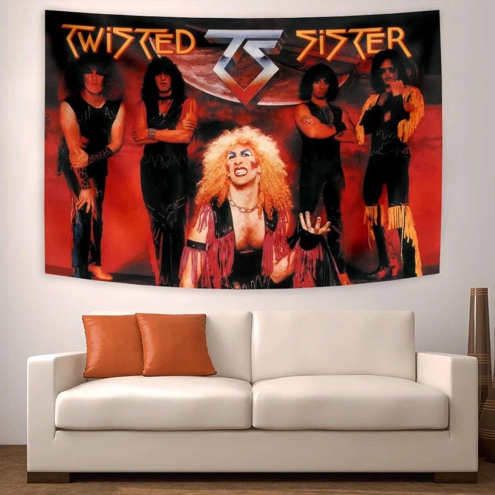 90x150cm New York Music Twisted Sisters Team Poster Decorating The Wall Tapestry Home Bedroom Flag Ornament