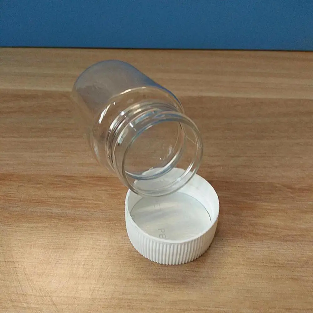 10Pcs 50ml Chemical Bottle Clear Waterproof Medicine Tablet Dispenser Plastic Pill Bottles Cap for Chemical Liquid Cream Pill