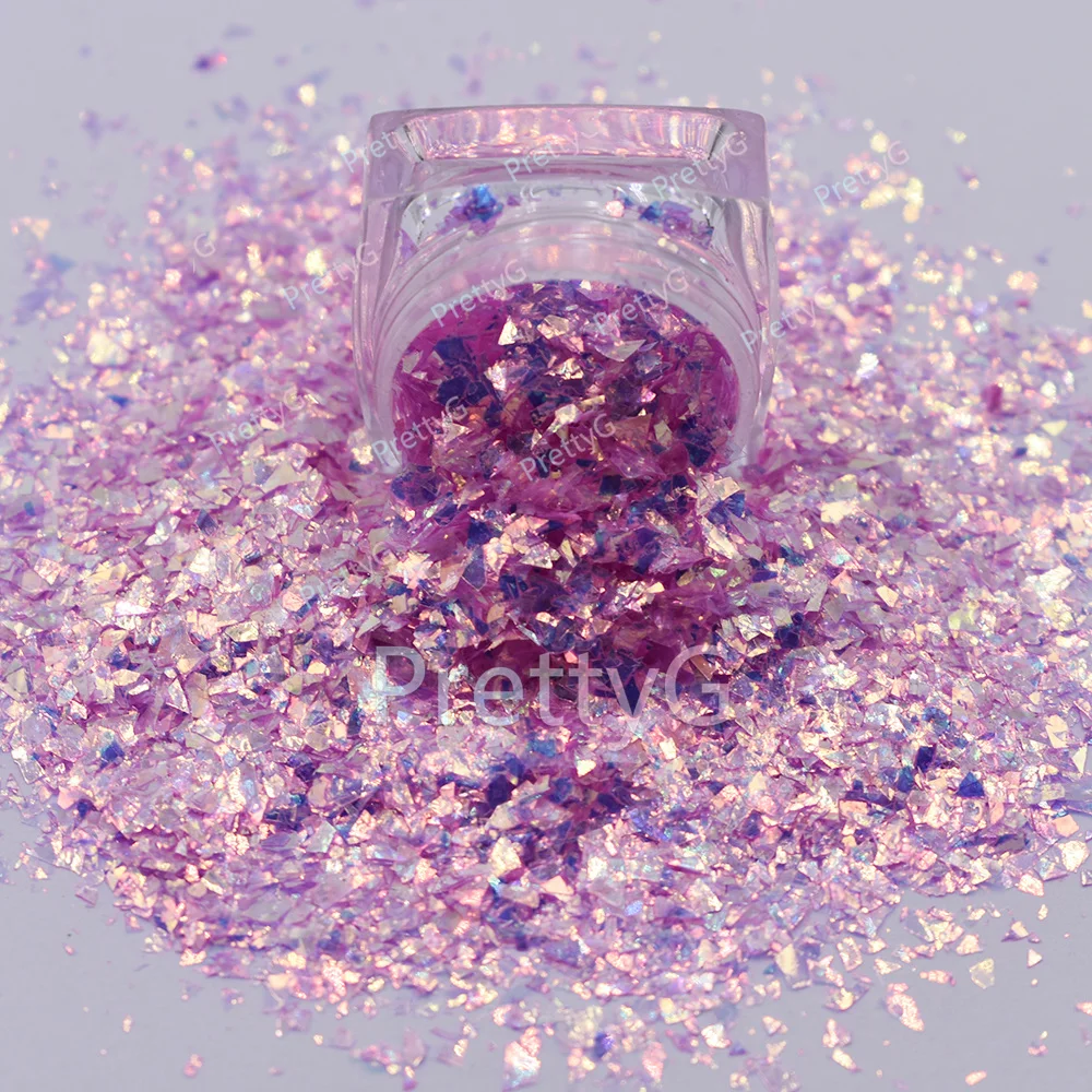 PrettyG 1 scatola di paillettes glitterate a forma di ombre irregolari per resina fai da te, creazione di arte artigianale, trucco per unghie, decorazione, accessori CS