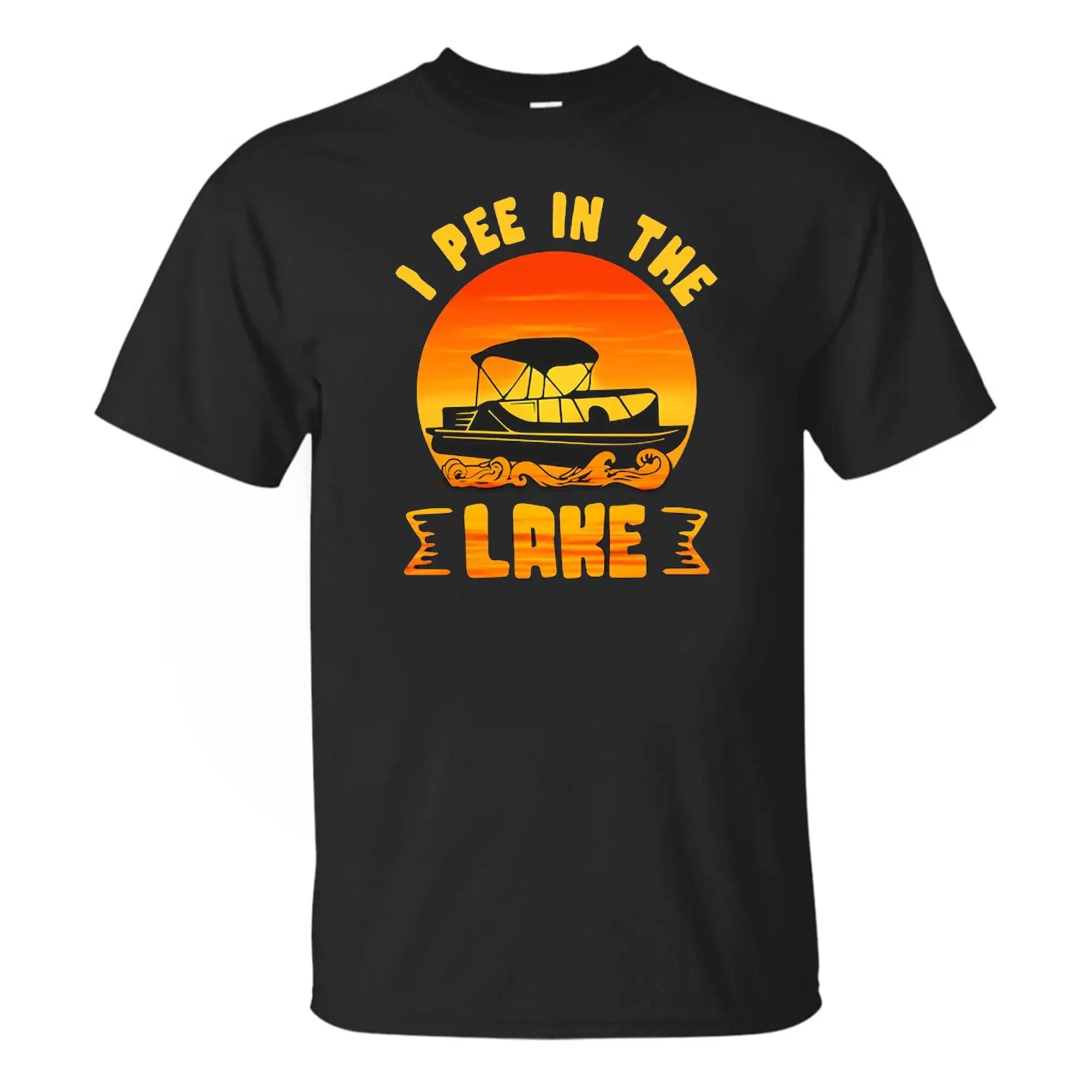 I Pee in The Lake Vintage Boating Pontoon T-Shirt, Camicia da Barca,   pontone BlackAnime Graphic T-shirts for Men Clot