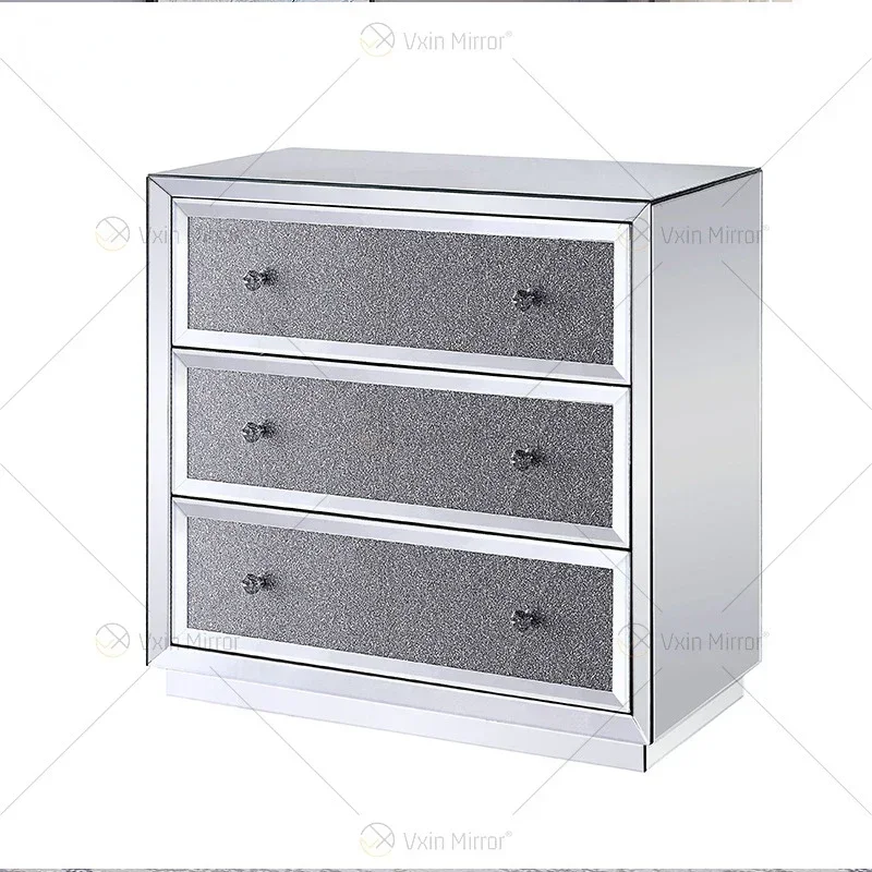 Mirrored chest of drawers, glass sideboard, modern bedroom drawers, storage cabinets, living room, storage cabinets,