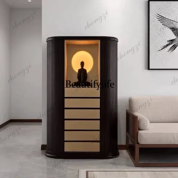 A139Modern simple Buddhist cabinet table multi-layer storage household living room vertical cabinet Buddhist platform offering
