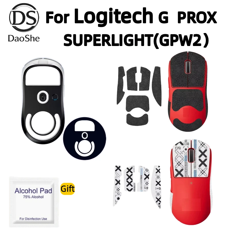 Mouse Anti Slip Grip Tape+PTFE Mouse Skates Feet For Logitech G PRO X SUPERLIGHT GPW2 Mouse，Sweat Resistant Non-Slip Sticker