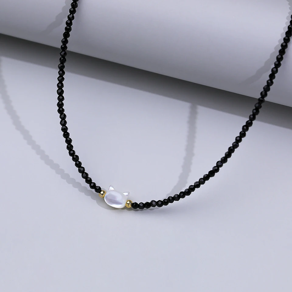 Choker Small Black Bead Necklace For Women Sea Shell Pendant On The Neck Chain Jewelry Adjustable  Party Gift Girl Heart