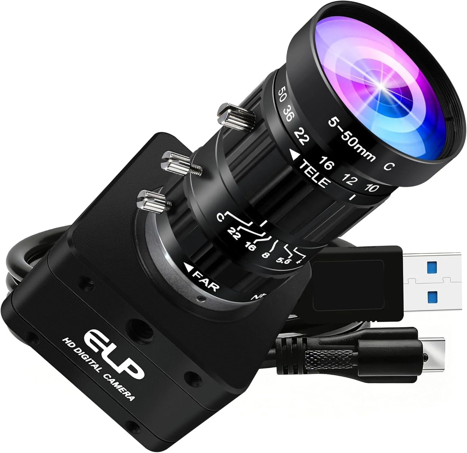 ELP 1080P 230fps 4K 60fps 12MP IMX577 USB 3.0 Camera with 5-50mm10X Zoom Lens High Speed UVC Webcam for Robotics Motion Analysis