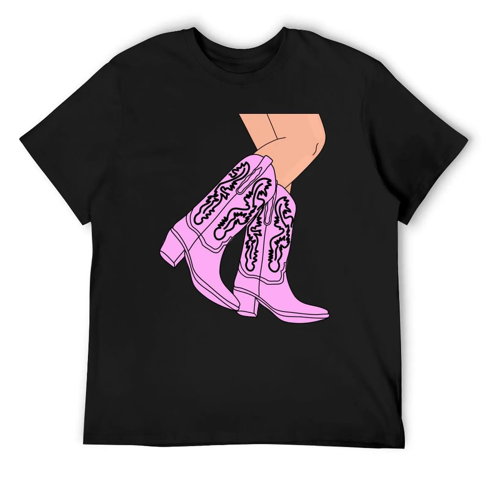 

pink cowgirl boots T-Shirt Blouse gifts for boyfriend oversized graphic tee plain sweat shirts, men