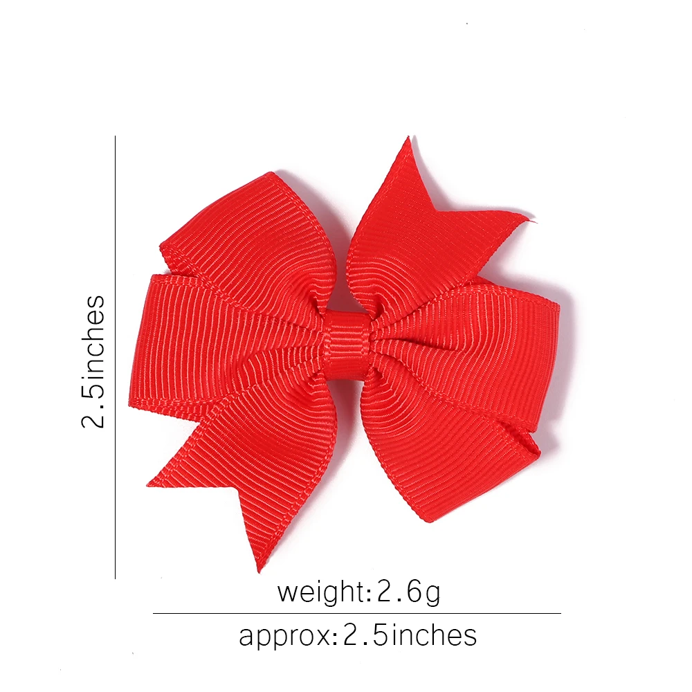 10Pcs/Set Solid Colors Kids Bows Hair Clips Hairpin for Girls Boutique Grosgrain Ribbon Barretres Headware Kids Hair Accessories