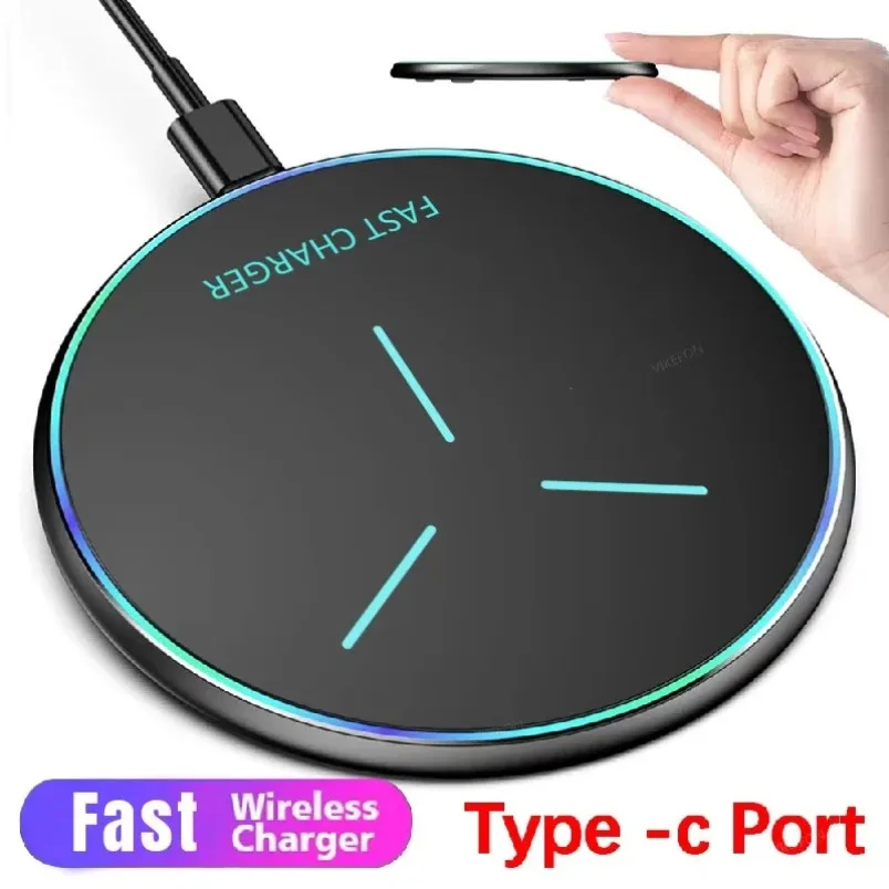 Drahtlose Ladegerät LED Licht Desktop Telefon Pad Für iPhone 17 16 15 14 13 12 Pro Max Samsung S25 Xiaomi Telefon schnelle Ladestation