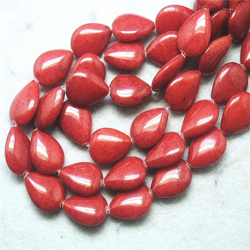 23PCS New Jade Stone Teardrop Shape 13X18MM DIY Jewelry Accessories For Women Bracelets Making Accessories