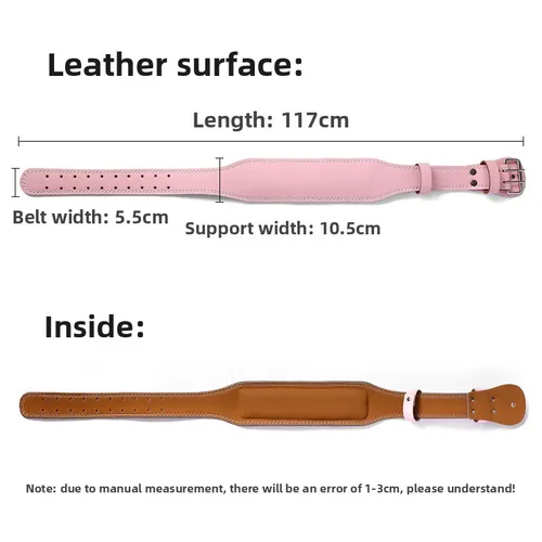 Imagen 2 del producto Cinturón de levantamiento de pesas de cuero para mujer con soporte Lumbar acolchado para entrenamiento de levantamiento de energía y ejercicio de sentadillas