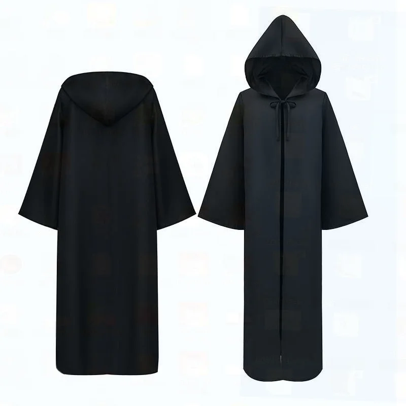 Abito monastico retrò medievale con cappuccio Strega Sacerdote Mantello con cappuccio loween Costume cosplay Palcoscenico tradizionale cinese da donna...