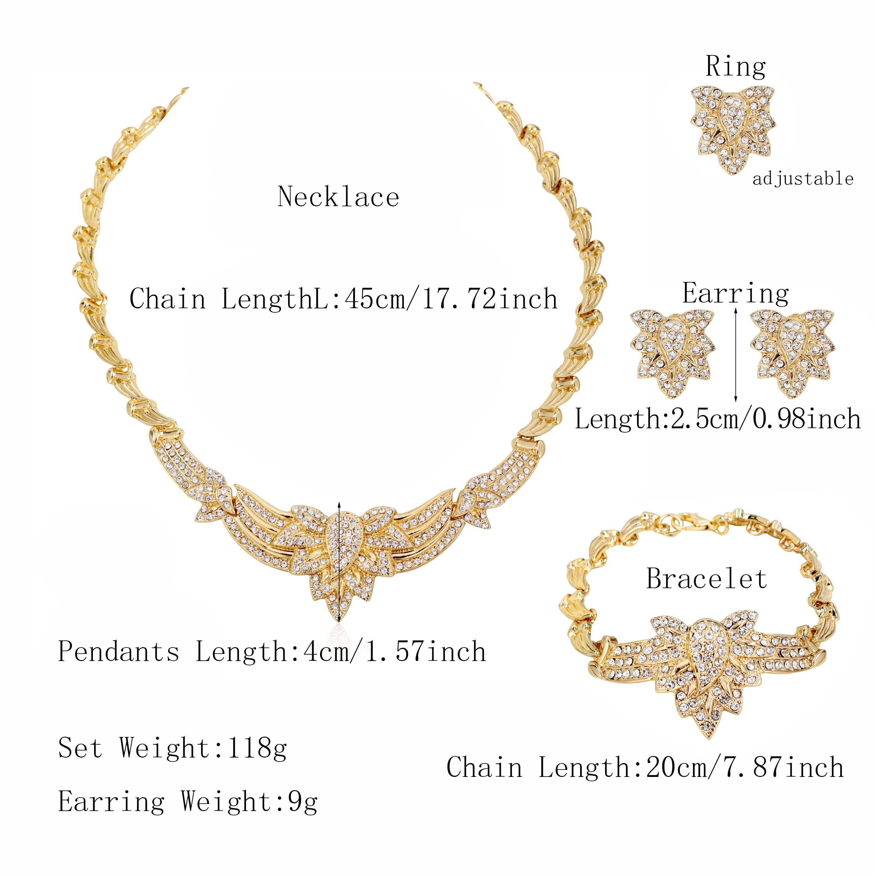 Fashionable Sunflower Jewelry Set with Delicate Floral Necklace Earrings Ring Gold-Plated Bracelet Pendant for Women Gifts