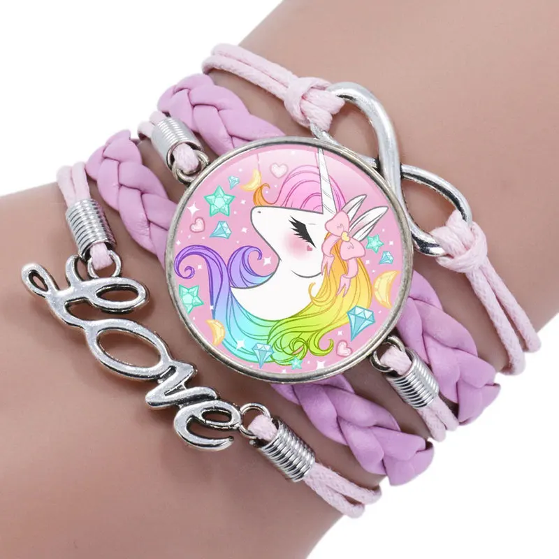 2023 Unicorn Braided Kids Bracelet for Girls Friendship Bracelets Jewelry Multi-layer Charm Bracelet Jewelry Gifts Bracelet