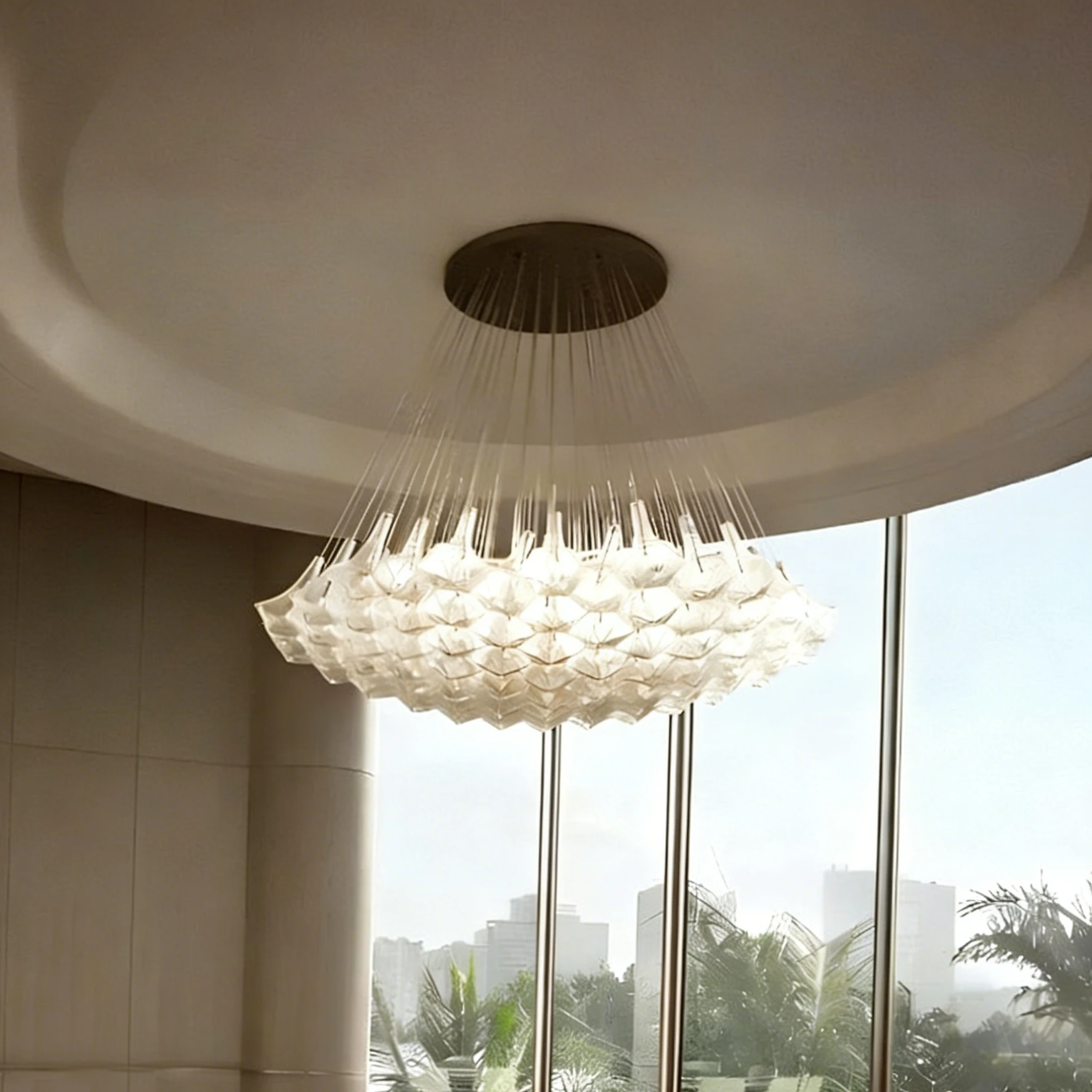 Nordic Simple Glass Bubble Chandelier Bedroom Clothing Store Lamp Cloud Soft Look Children Room Bar Villa Pendant Light