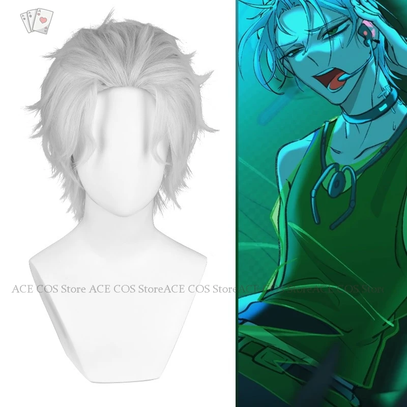 ALIEN STAGE Round 7 Blink Gone Till Cosplay Costume Wig Armband Prop Necklace Decor Unisex Green Vest Pants Performance Party