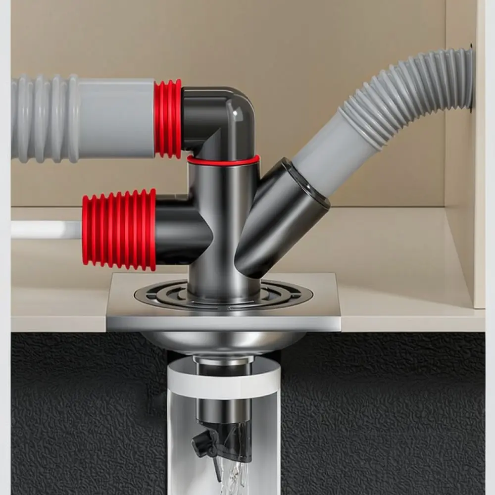 Washing Machine Hose Connector Stainless Steel Floor Drain Adapter Anti Smell Pipe Fitting For Home Kitchen Basin Sink