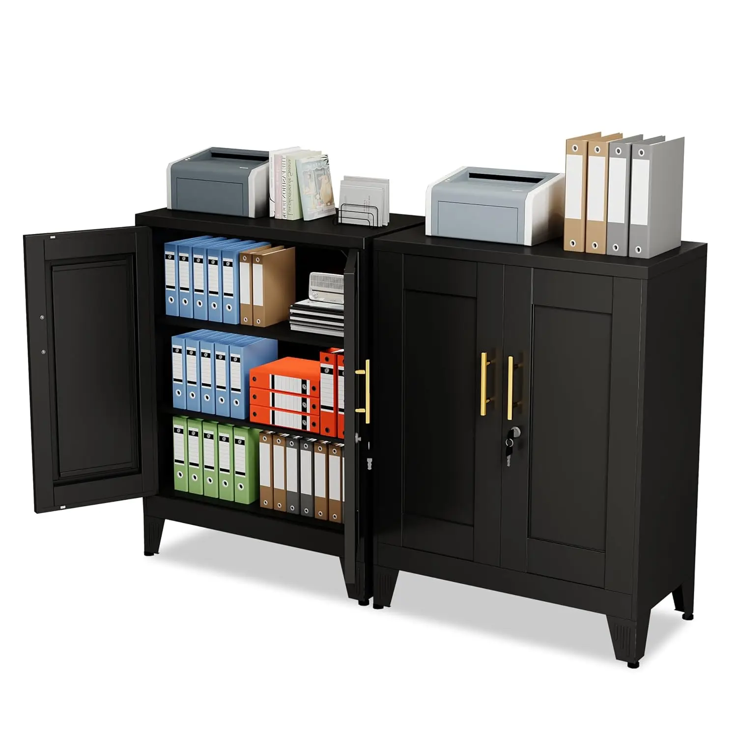 GAIOUS Metal File Cabinet with Lock, 2 Units Steel Storage Cabinet for Office Home, Customized
