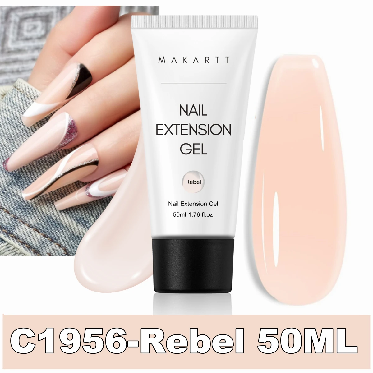 Makartt Poly Nagelverlengingsgel 50ML Roze Transparant Wit Blauw Acryl Nagelgel Trendy Nagelkunst Design Franse Manicure Voor Beginners