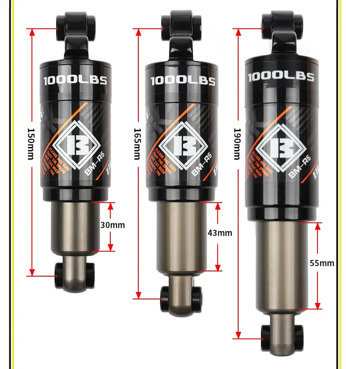 BLOOKE R5 Hydraulisches Hinterrad-Stoßdämpfer-System mit Mittelmontage und Ölfederung für E-Bikes und Roller – Detail 3