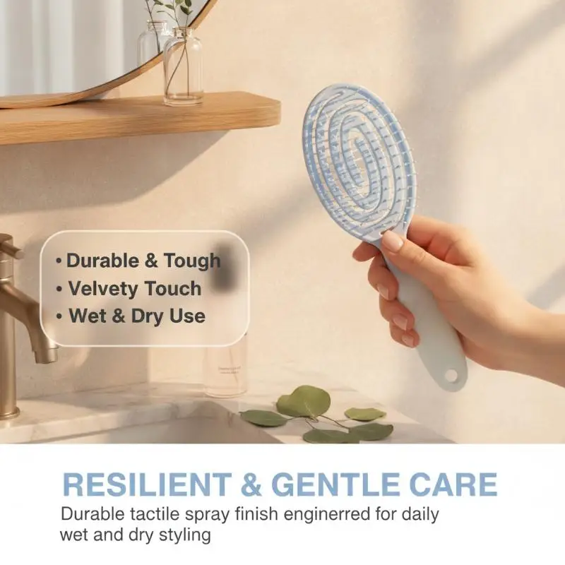 Eco Friendly Spiral Detangling Brush Soft Massage Bristles for Short Curly Hair Quick Grooming Daily Styling