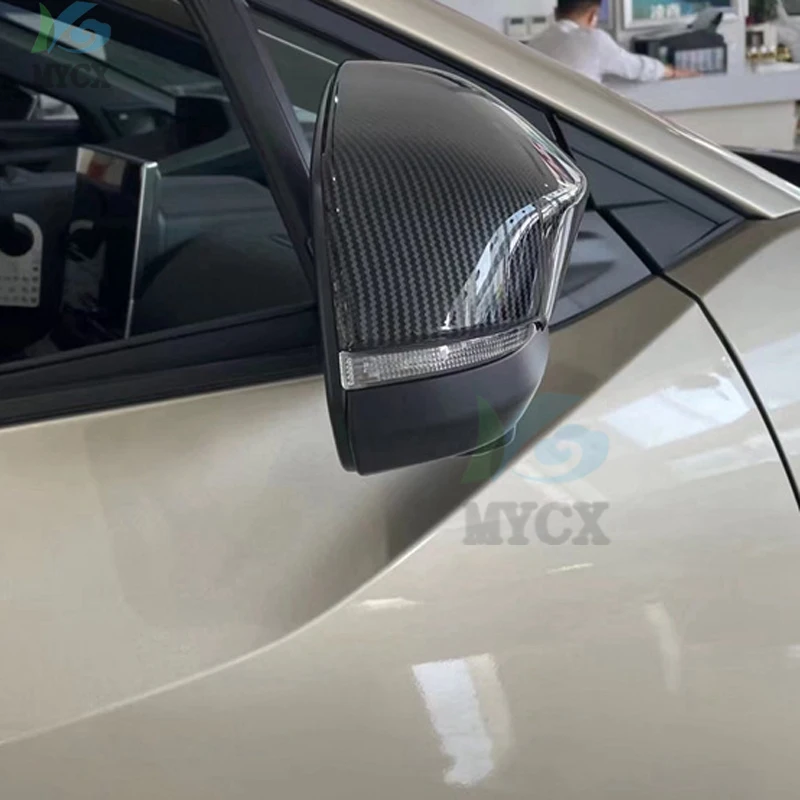 

For Toyota bZ4X 2022 2023 2pcs CHROME SIDE DOOR MIRROR COVER REAR VIEW TRIM BEZEL CAP OVERLAY GARNISH MOLDING