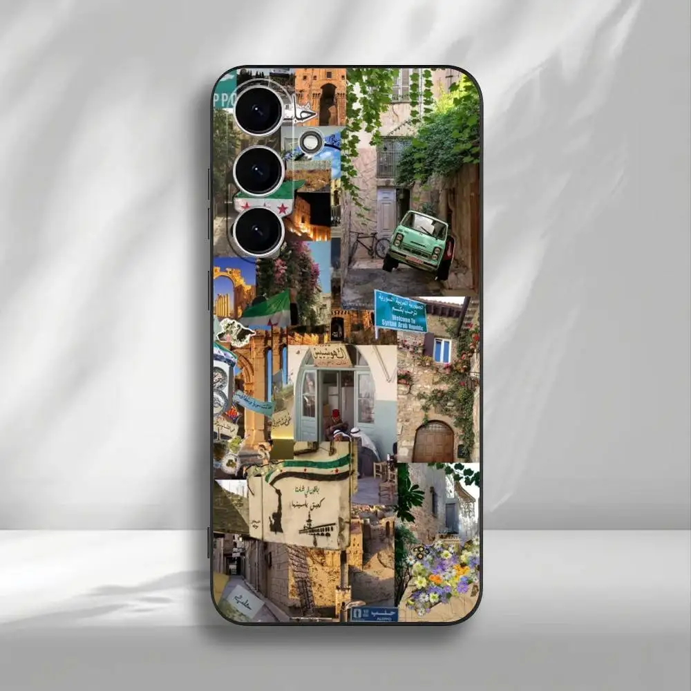 حافظة هاتف بعلم الثورة السورية لهاتف سامسونج جالاكسي A73، A72، A71، A70، A53، A52، A51، غطاء أسود ناعم آخر