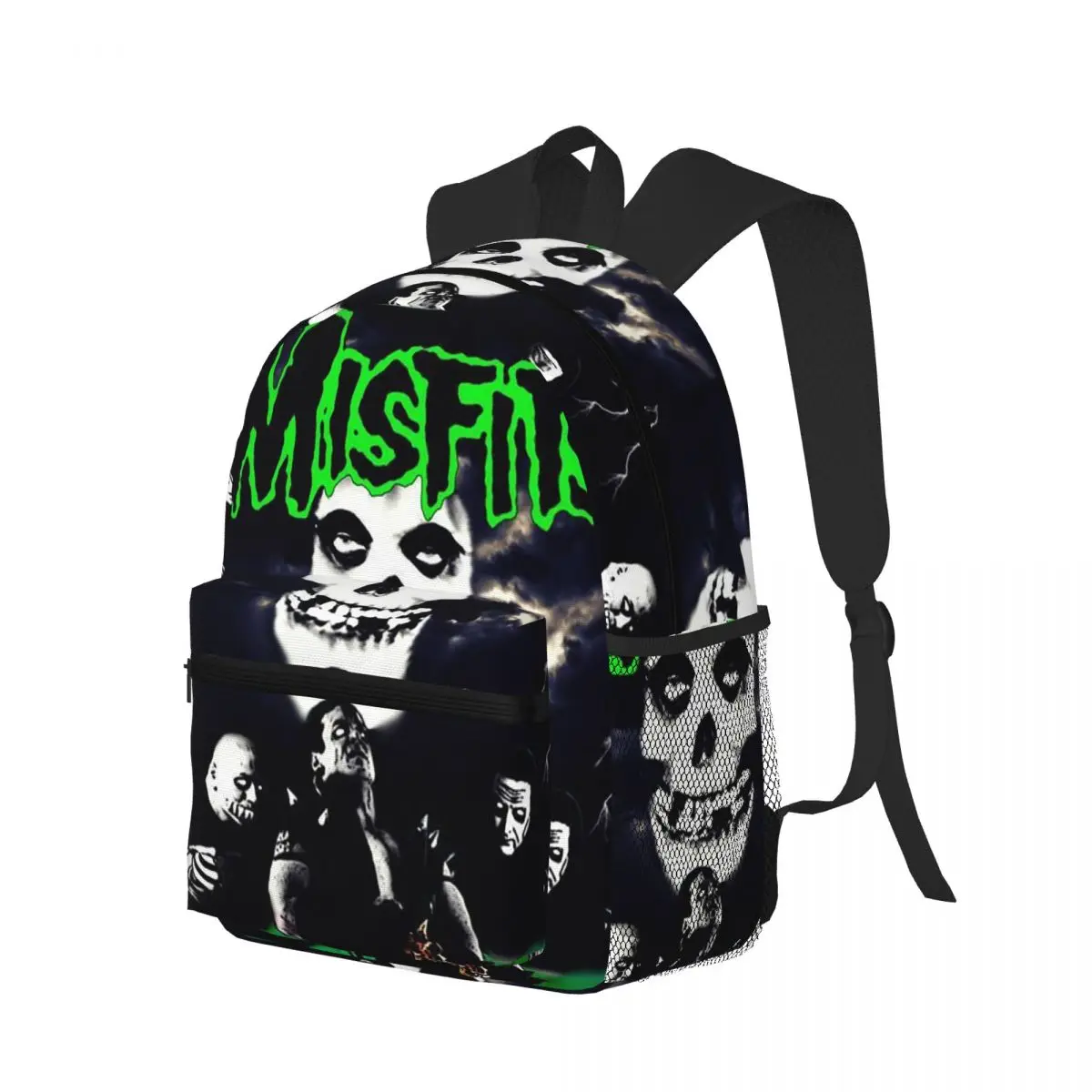Heavy Metal Music Misfits Horror Skull Student Backpack School Bag Hiking Travel Daypack for Boys Girls Bookbag Shoulder Bags