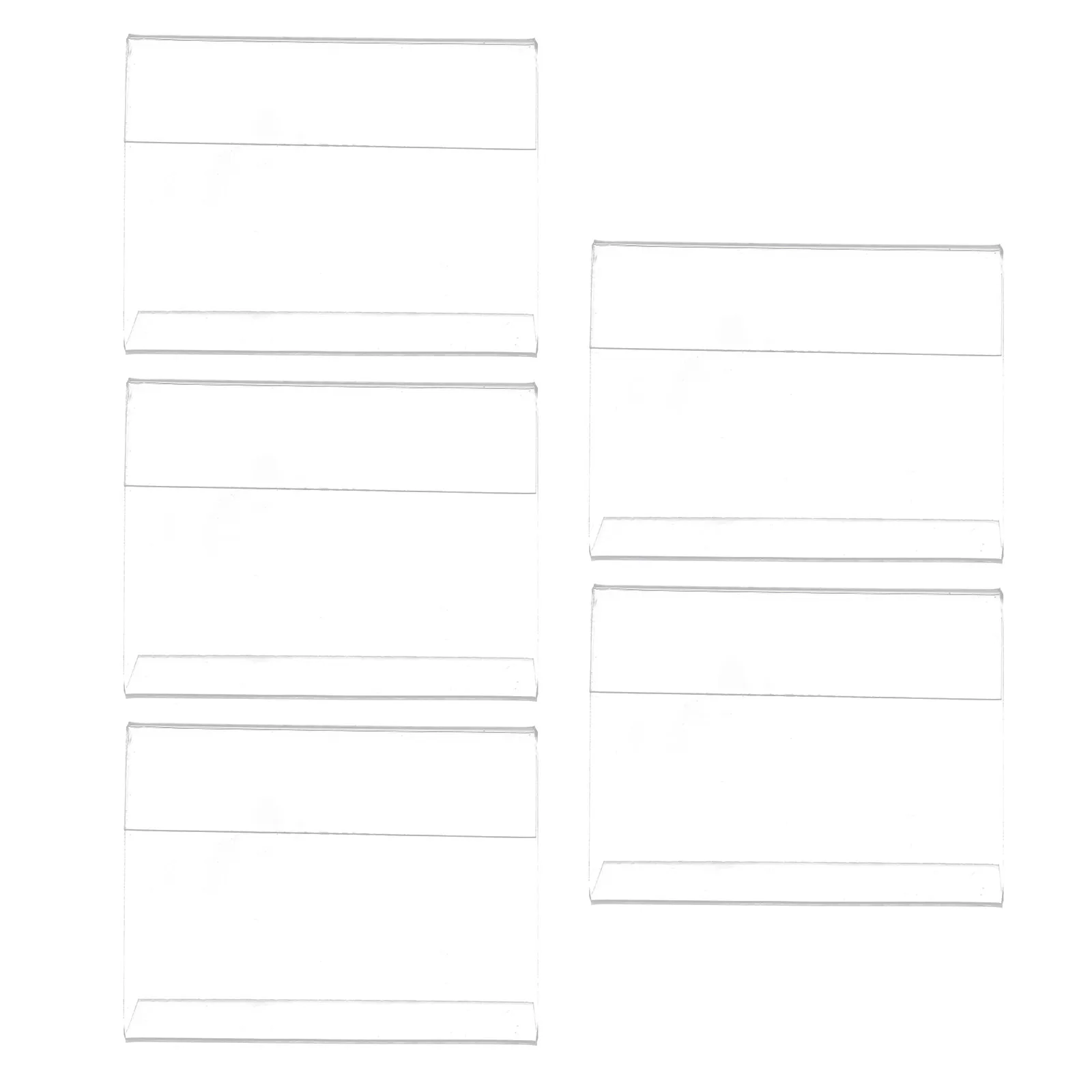 5Pcs L Type Acrylic Price Label Holder Sturdy Reusable Desktop Display Stand for Shops Malls Grocery Stores Horizontal Sign Rack