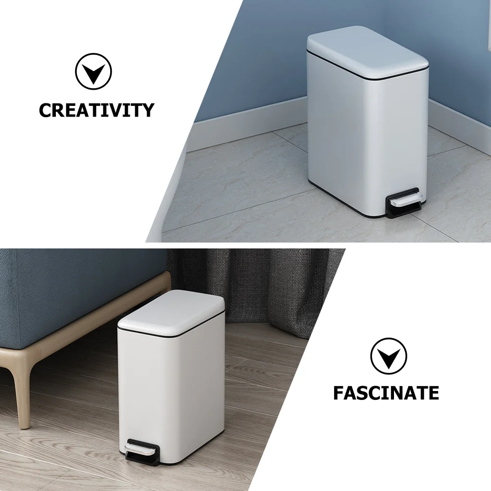 

Pedal Trash Can Garbage Stainless Steel Bucket Toilet Accessory Diaper Foot Rubbish Bin Pp Household Office