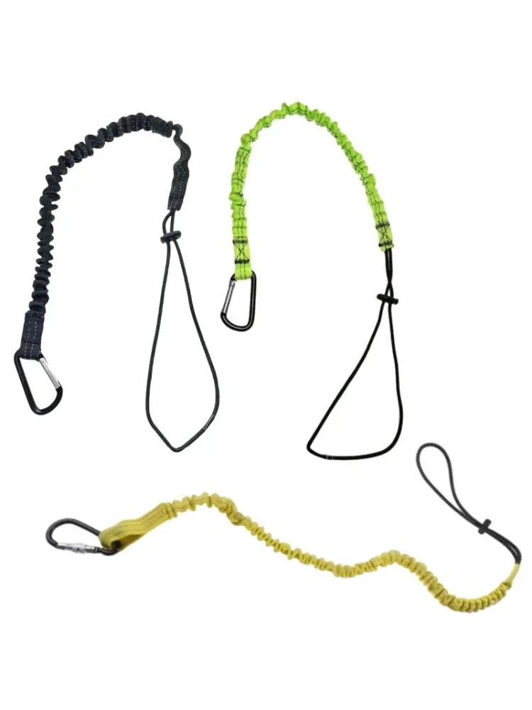 Lanière élastique de sécurité Durable avec mousqueton pour Camping Anti-chute, travail, escalade aérienne