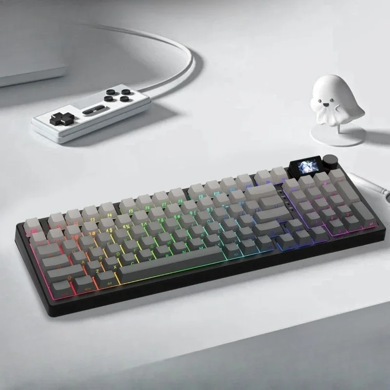 Mechanical keyboard pluggable color screen three-mode e-sports gaming laptop
