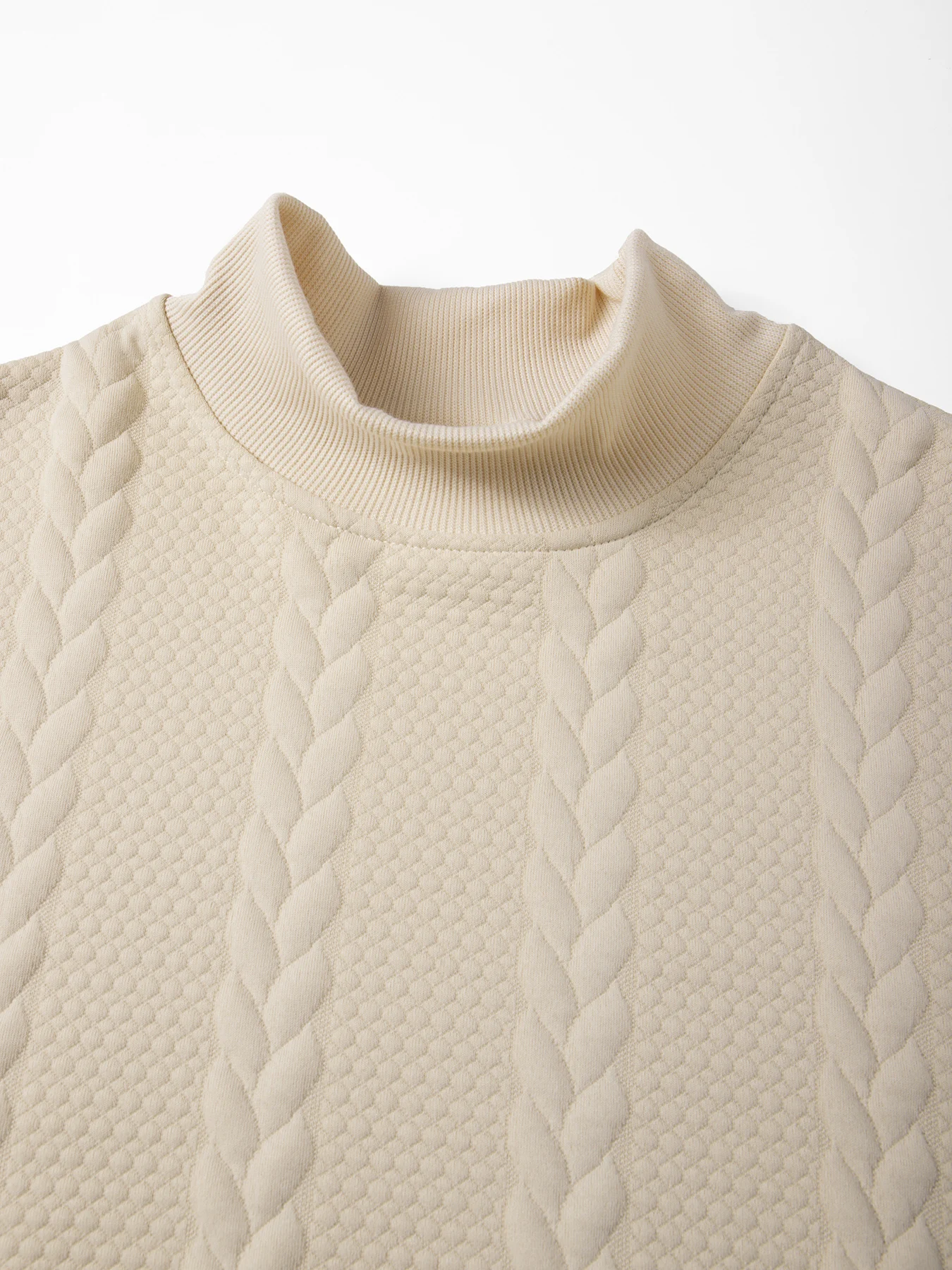 Männer Gestrickte Hohe Kragen Pullover Casual Vintage Twist Strickwaren Pullover Tops Winter Einfarbig Slim Fit Wärme Pullover Tops – Detail 15