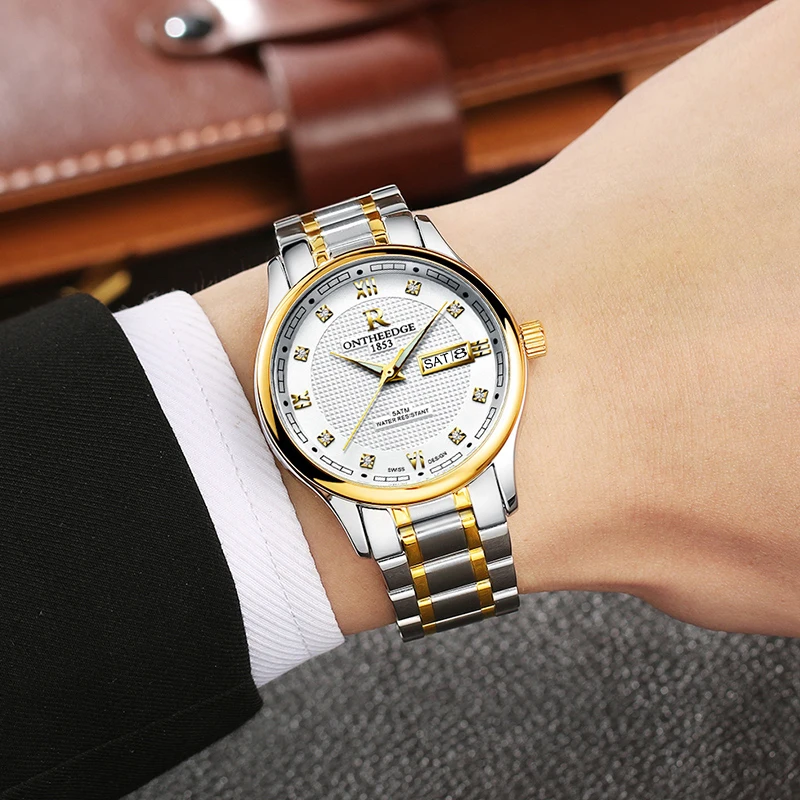 Reloj deportivo de cuarzo para Hombre, cronógrafo de negocios, militar, de lujo, de acero inoxidable, con fecha semanal, regalo