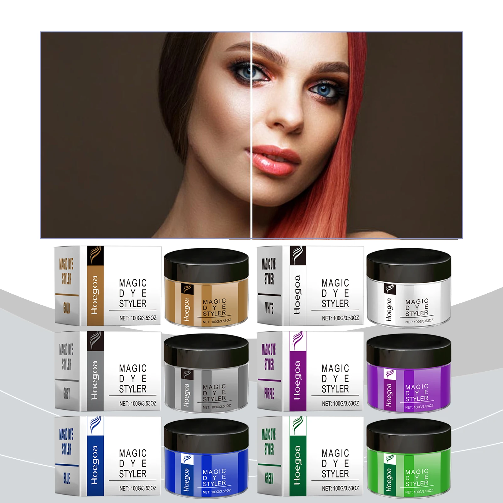 Hoegoa Magic Hair Wax series Colorful hair Color herbal gentle moisturizing and easy color to add luster to hair