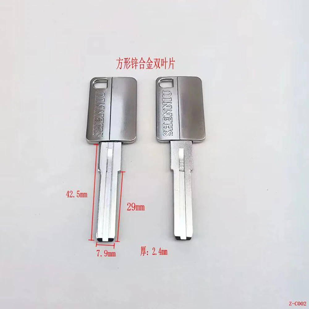 JMCKJ Square Zinc Alloy Multi-track Key Blank 7.9mm 8.8mm Flat Key Blank Replacement Double Leaf Key Blank