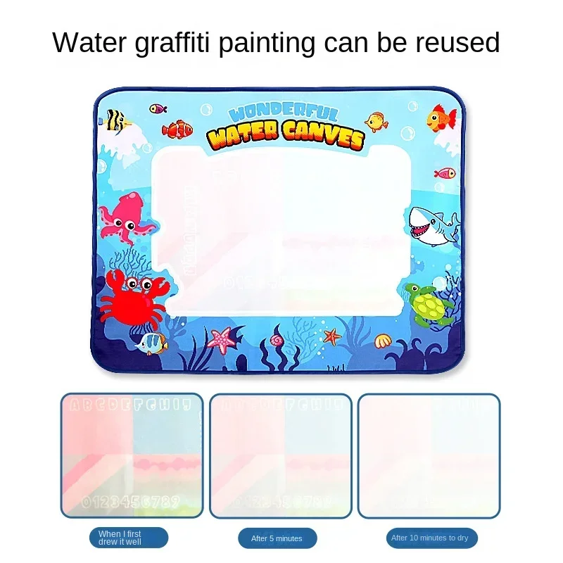 Children Water Painting Carpet Repeatedly Doodle Water Canvas Magic Graffiti Drawing Board  Learning Carpet Reusable Drawing Mat