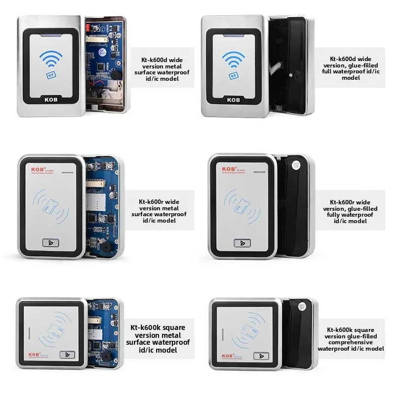 KOB outdoor ID/IC card swiping metal waterproof access control system outdoor host WG26 access control reader head view 3