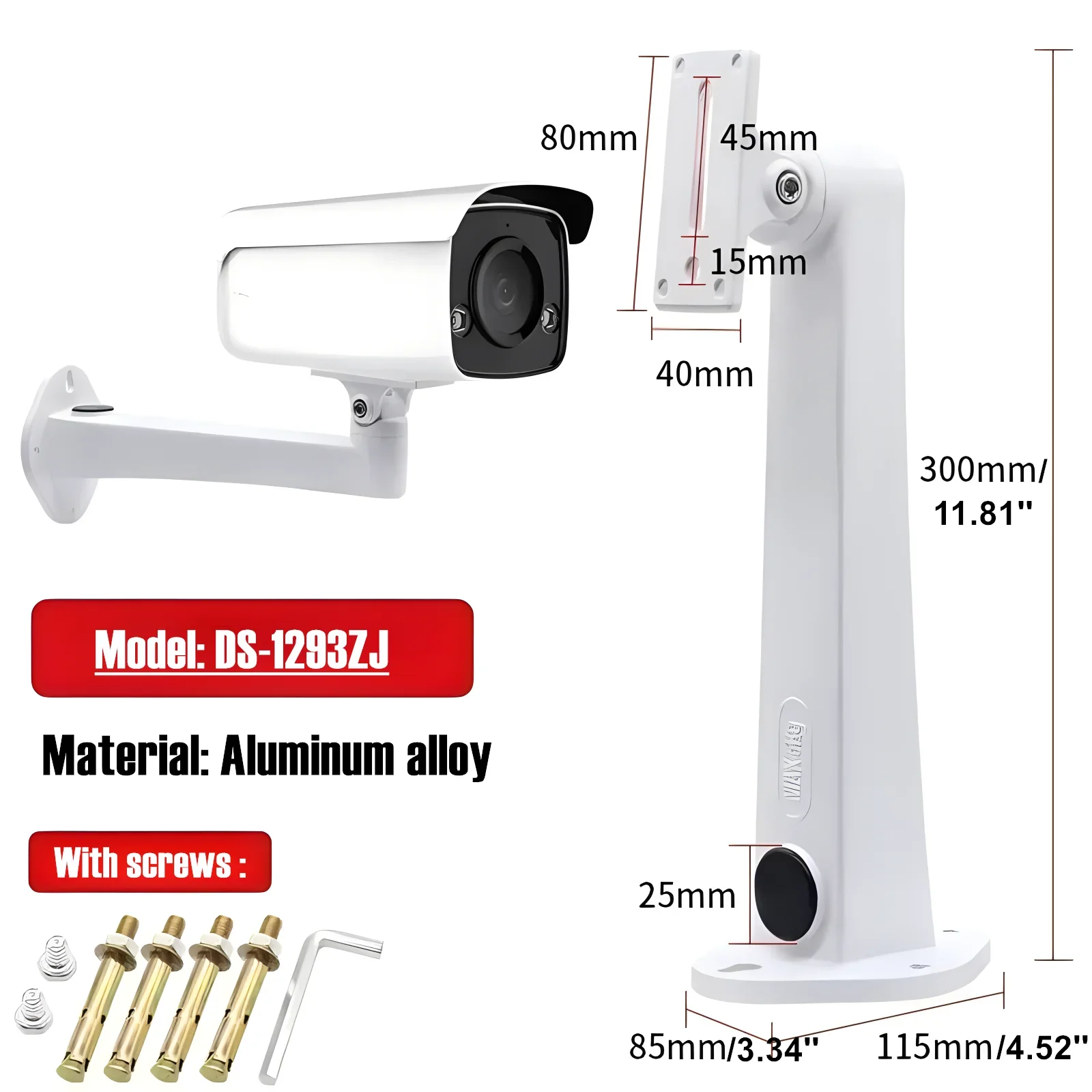 Wall Mount Bracket For Surveillance Security CCTV Bullet Camera 360° Adjustable Bracket Aluminum Alloy IP Camera Holder Stand