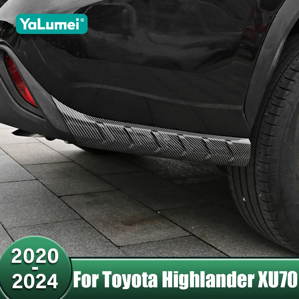 

ABS Car Rear Bumper Side Cover Molding Sticker Decoration Part For Toyota Highlander XU70 Kluger 2020 2021 2022 2023 2024 Hybrid