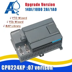 Upgrade CPU224XP PLC Programmable Suppot PTO PID 2AI 1AO Replace Siemens 214-2BD23/2AD23 220V For S7-200 RELAY Transistor