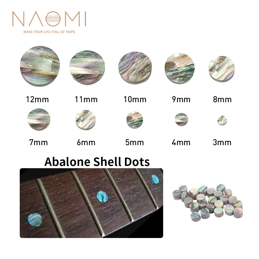 

NAOMI 10 PCS Abalone Shell Guitar Fretboard Dots Fingerboard Markers Inlay Dots Fingerboard Neck Side Dots Diameter Of 3mm-12mm