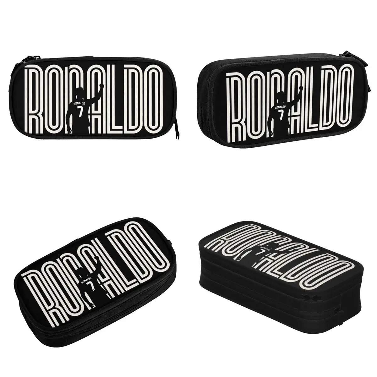 Imagem -02 - Ronaldos Futebol Cr7 Lápis Cases Lovely Pen Holder Bolsa Grande Capacidade Material Escolar Zipper Lápis para Meninos e Meninas