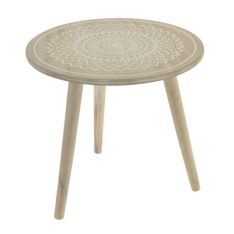 Folding tables and tables wooden table mandala white color 45x45x42 cm 147629