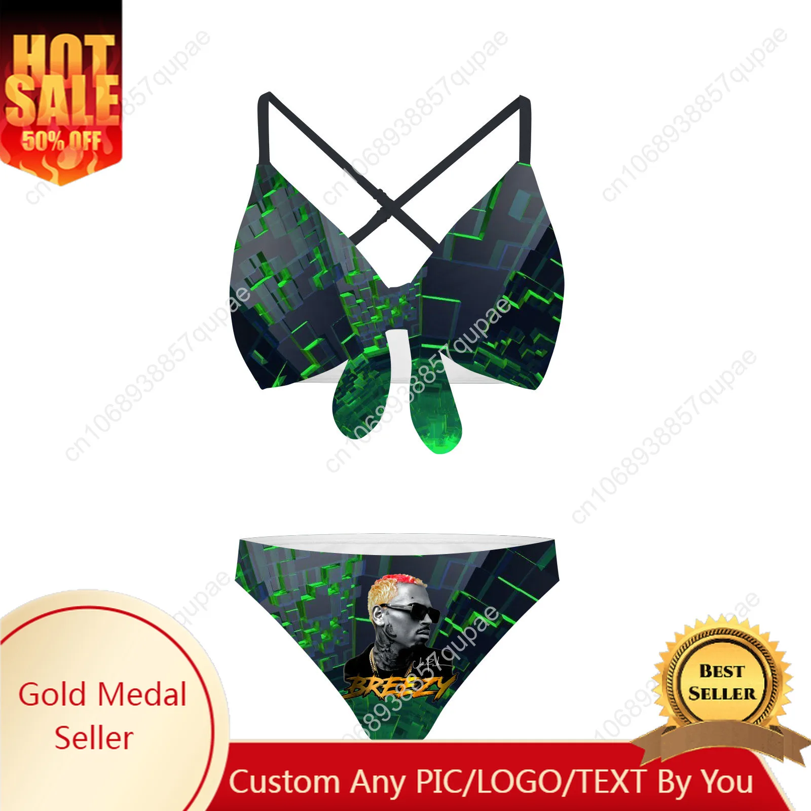 

Chris Brown Bathing Suits Cross Strap Suspenders Swimsuits Womens Bikini Pool Party Beach Swimwear Customized Beachwear