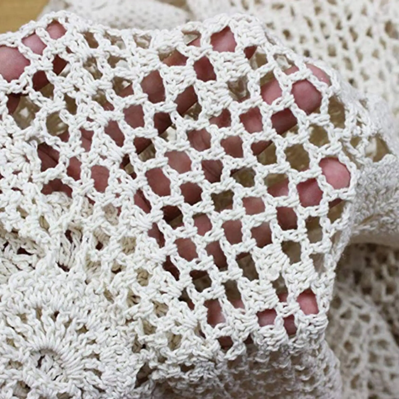 KYCOR-2X Cotton Handmade Crochet Lace Table Runner White Rectangle Coffee Table Dresser Decor