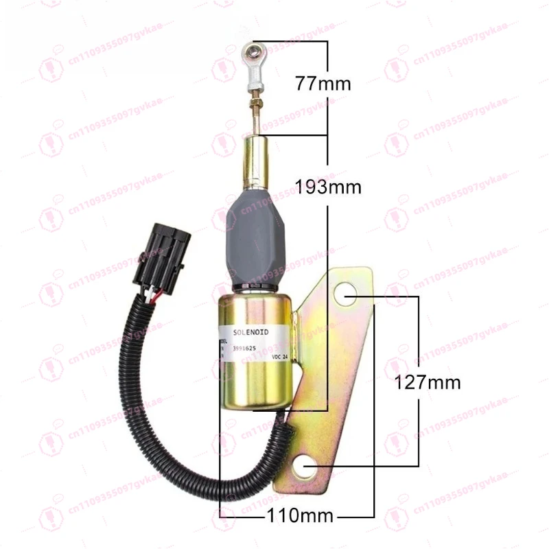 Excavator Parts, Flameout Switch 3991625 6BT Flameout Solenoid Valve