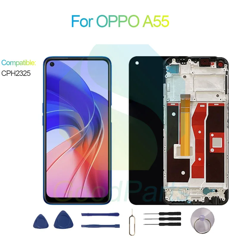 For OPPO A55 Screen Display Replacement 1600*720 CPH2325 A55 LCD Touch Digitizer