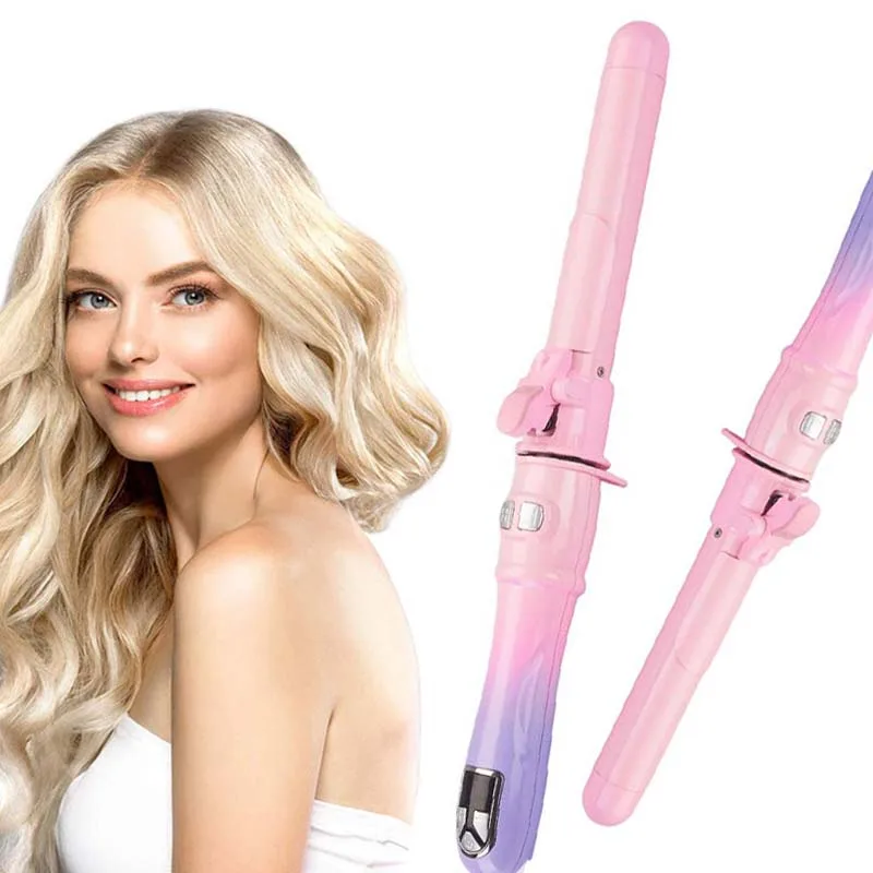 

Multifunctional Large Wave Electric Hair Curler with PTC Heater Automatic Ceramic Rotating LCD Temperature Display Household Use