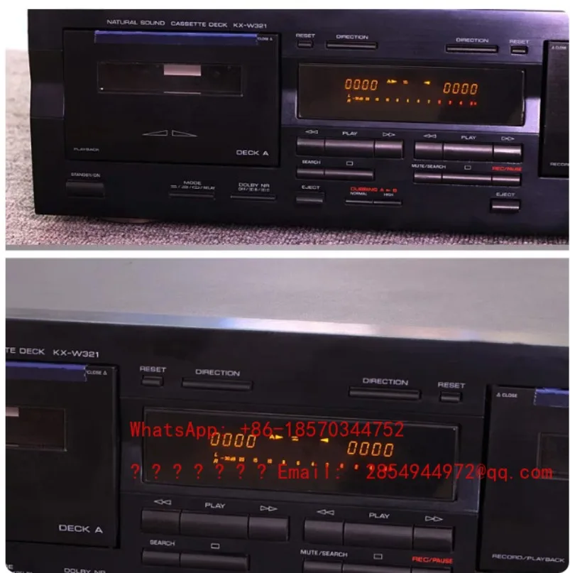 KX-W321 Stereo Dual Cassette Player Electronic Control Tape Recorder Dual Deck Recording Vintage Home Audio Cassette Deck