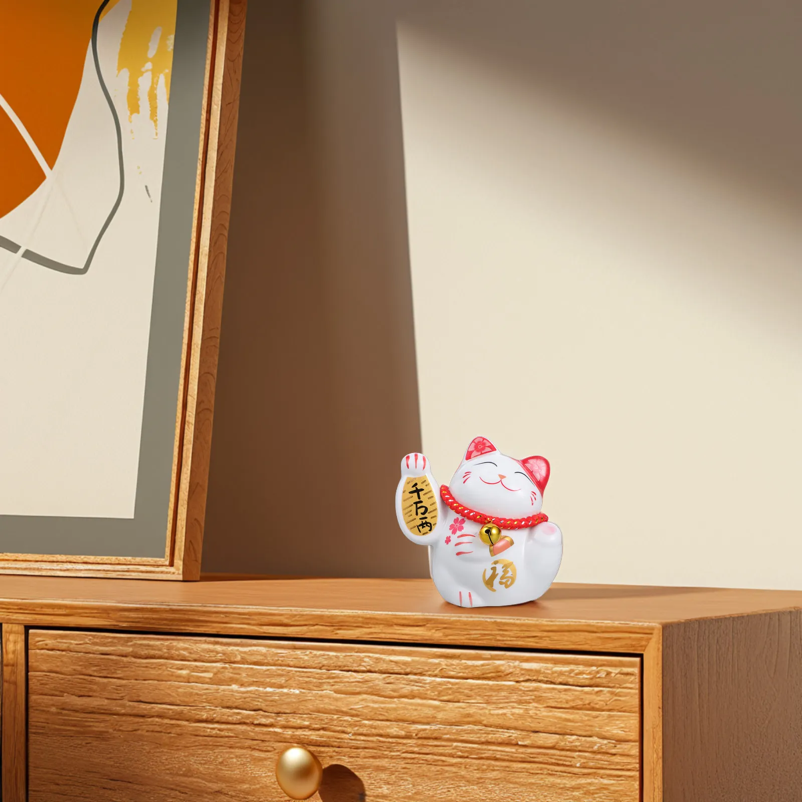 Ceramic Fortune Cat Coin Bank Maneki Neko Beckoning Money Box Home Decor Accent Feng Shui Savings Pot Gift Decorative Coin Jar